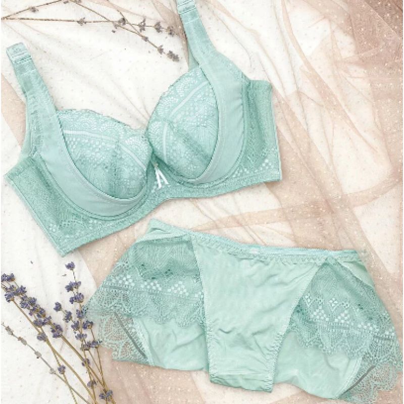 #27173S - 清新海洋系列 貝殼邊蕾絲集中型內衣 (套裝)