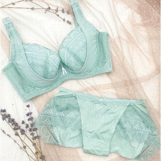 #27173S - 清新海洋系列 貝殼邊蕾絲集中型內衣 (套裝)